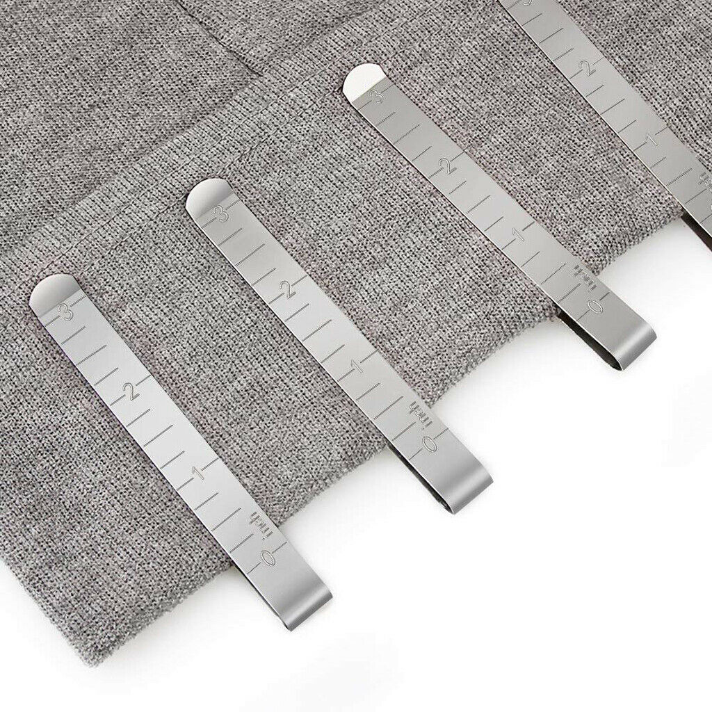 21Pc Metal Sewing Gauge Hem Clips with Guides for Tailor Dressmaker Assorted