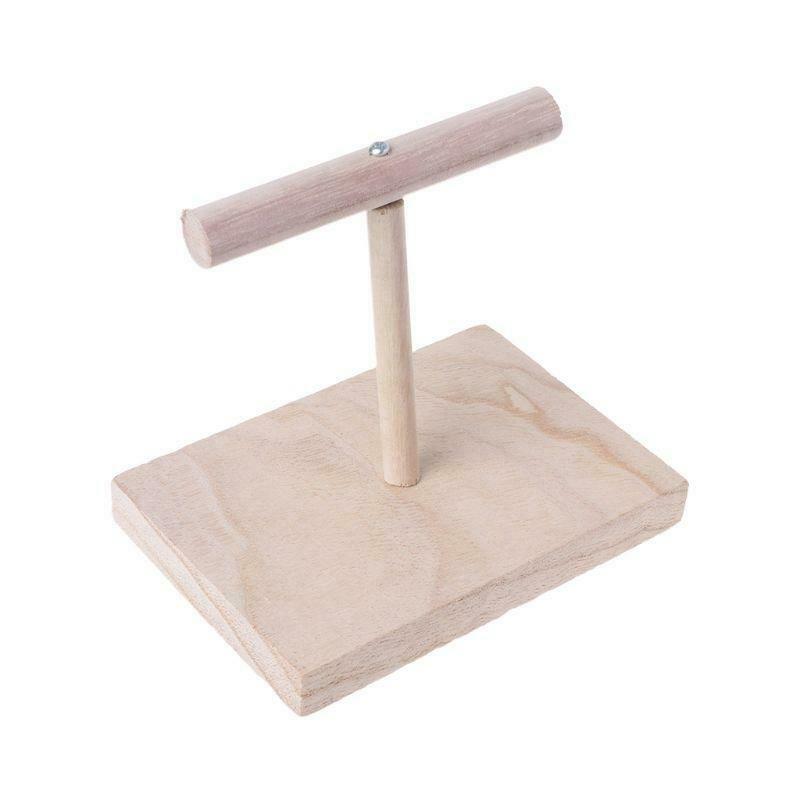 Portable Wooden Pet Parrot Training Rotation Perched Stand Platform Birds Paw