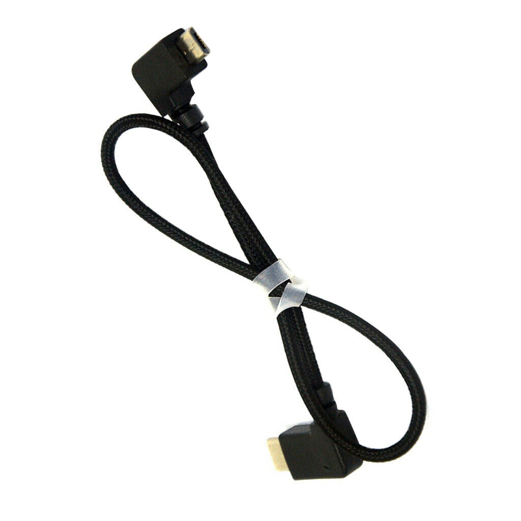 Double Micro USB Data Cable Braided Black Nylon for