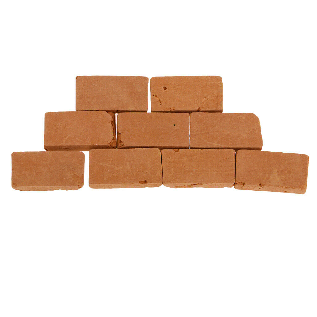 Pack of 50 Realistic 1/16 Scale Clay Brick Toys Decoration DIY Accessory