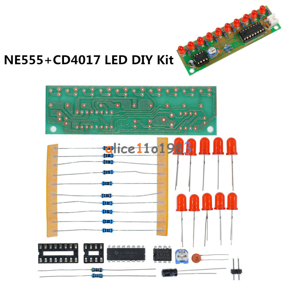5PCS NE555+CD4017 Light Water Electronic DIY Kits Electronic Water-lamp Module
