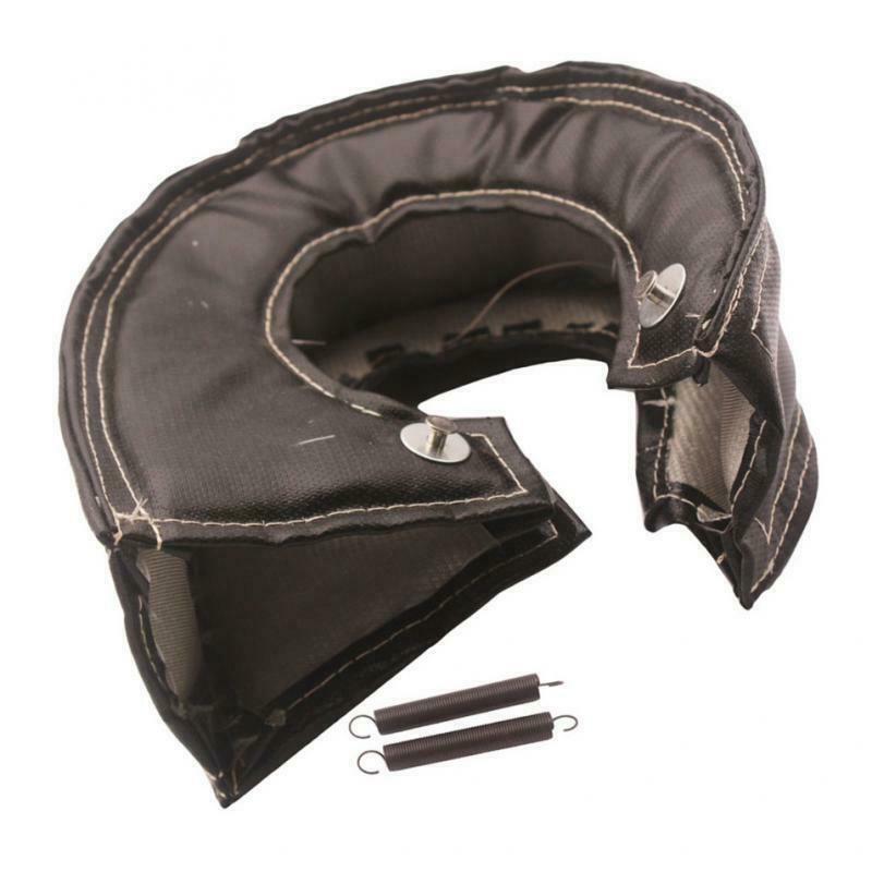 Fiber T6 Turbo Charger BLANKET  Shield Cover BLACK  , W/ 2 Springs