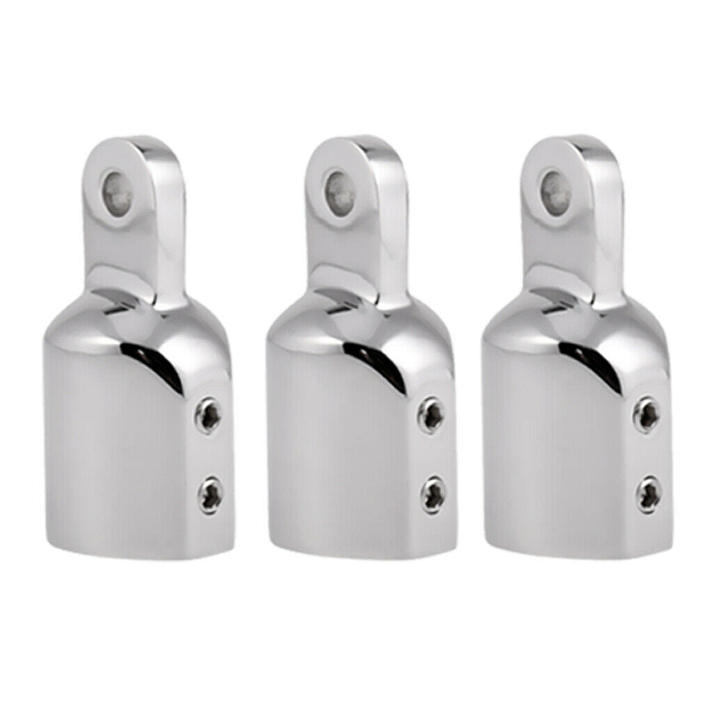 3Pcs Stainless Steel Eye End Cap Bimini Top Fitting Hardware 1" Boat Hardware