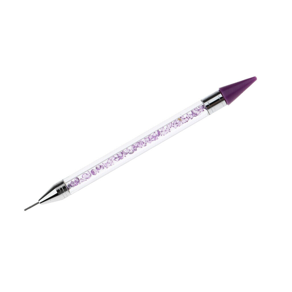 2x Nail Art Rhinestone Picker Adhesive Wax Tip Pencil Dotting Pen Applicator