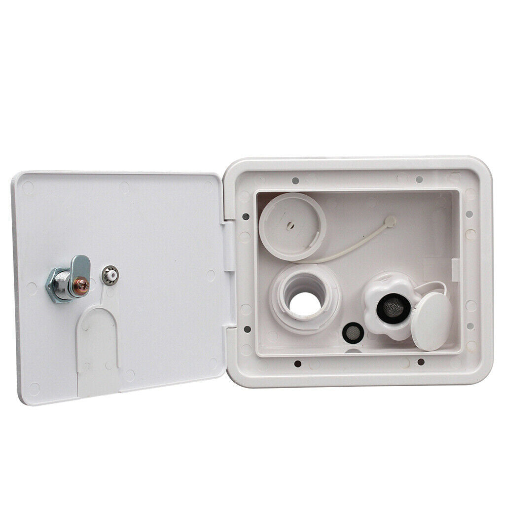 Universal White Gravity Water Hatch Fill Dish Lock Keys RV Trailer #2