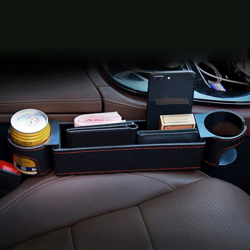 Universal Car Dual Cup Holder Storage Seat Side Water Bottle Drink Interior Box
