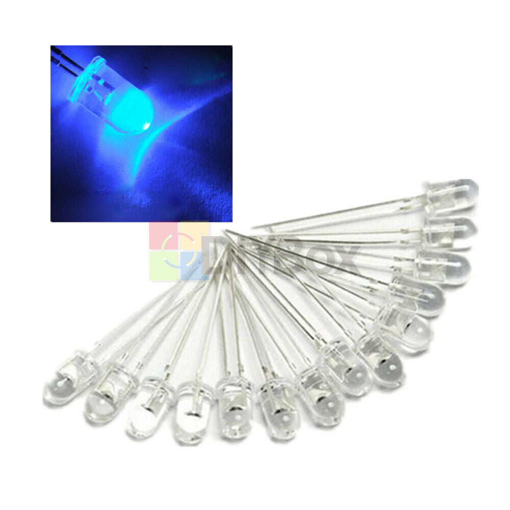 1000pcs 5mm Blue Round High Power Super Bright Water Clear LED Diodes Lamp Bulb