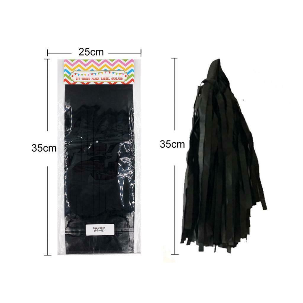Large Latex Balloons 36 Inch Black with Colorful Tassels Halloween DIY Decor