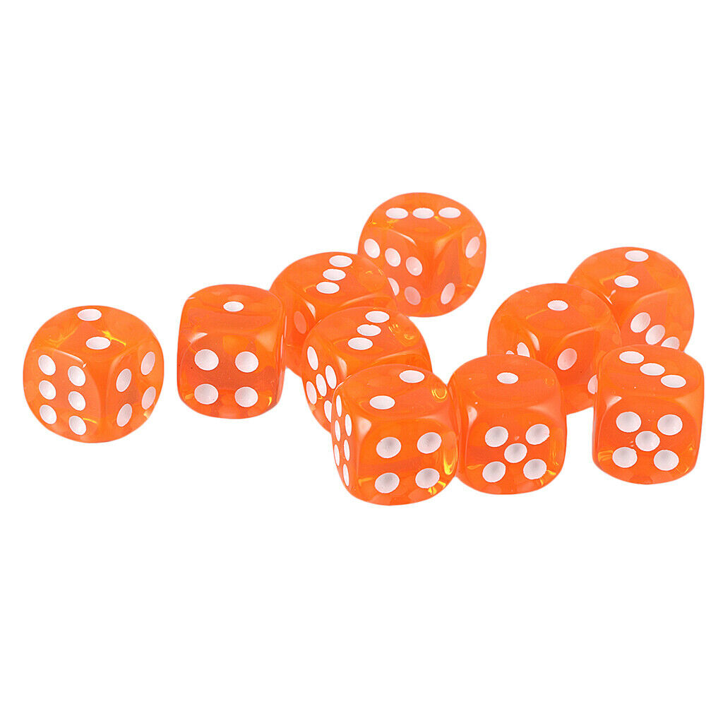 Six Side Dice D6 for Roleplaying Game Tabletop RPG Math Teaching Orange