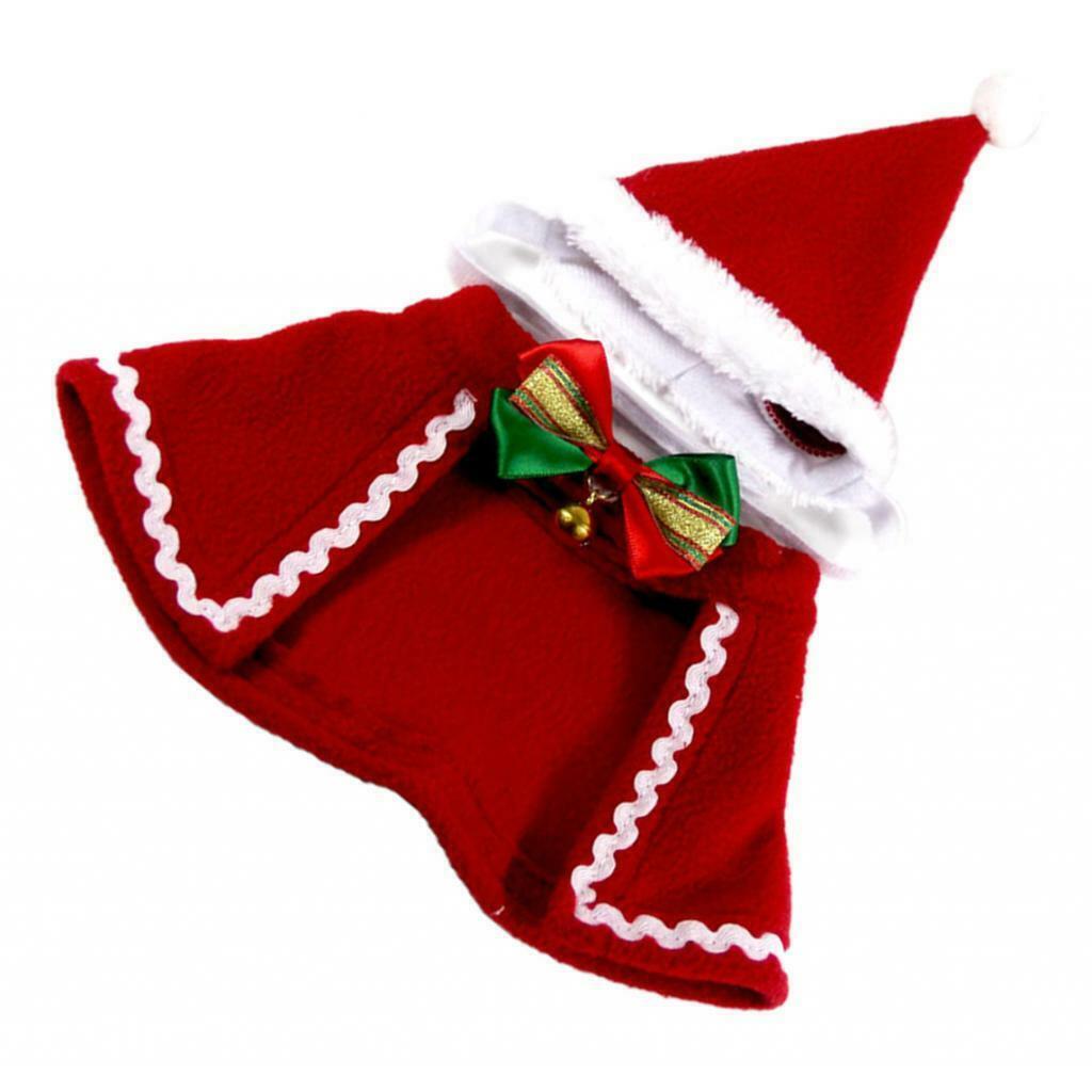 Christmas Pet Dog Costume Party Cloak With Hat For Small Pet Dog Puppy  L