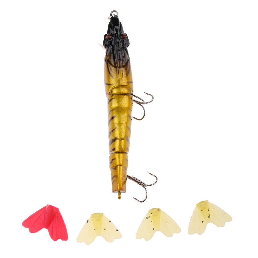 Topwater Trout Fishing Multi Jointed Shrimp Baits Lobster with 4 Tails C1