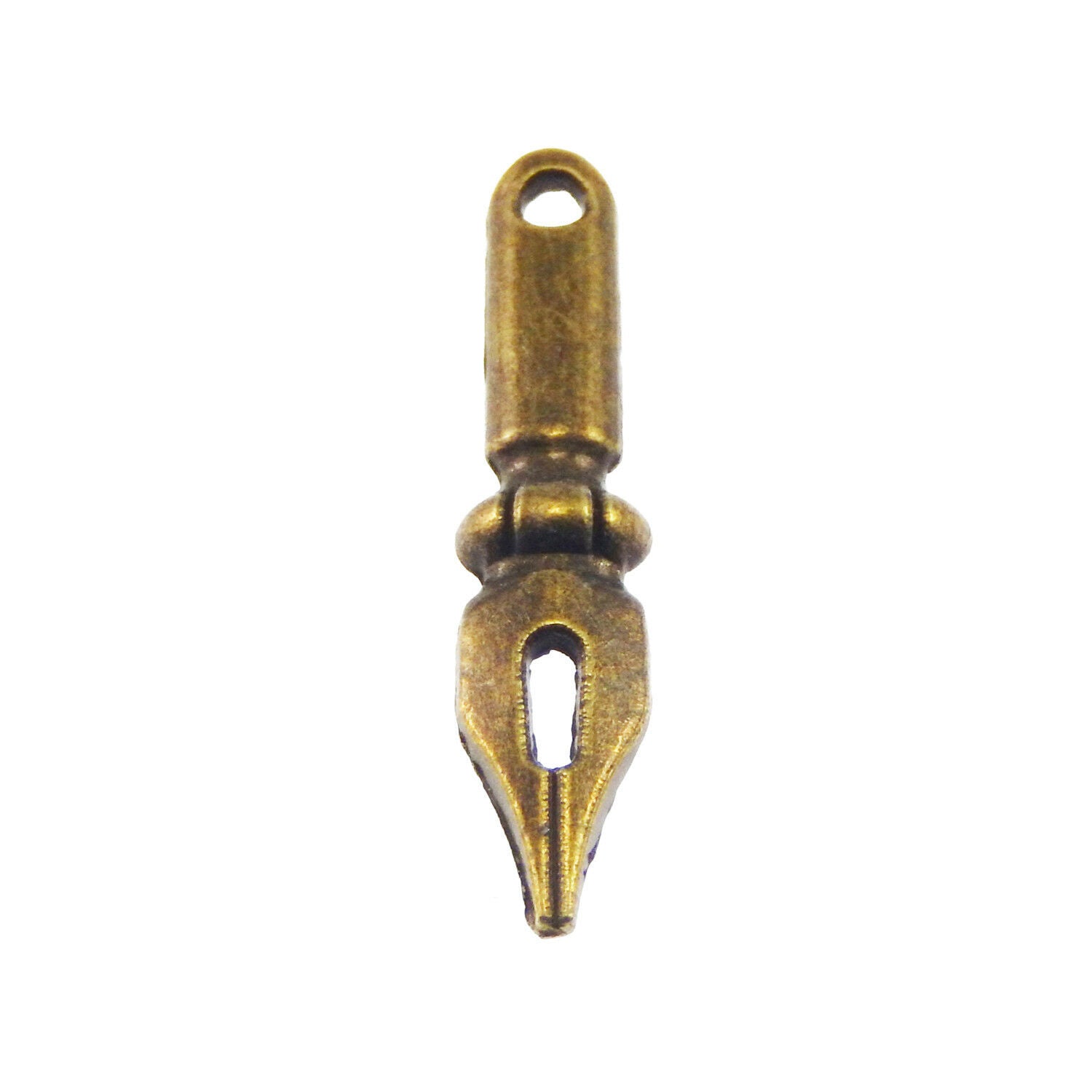 Antiqued Bronze Tone Pen Shape Charm Alloy Pendant 32*7mm 50pcs