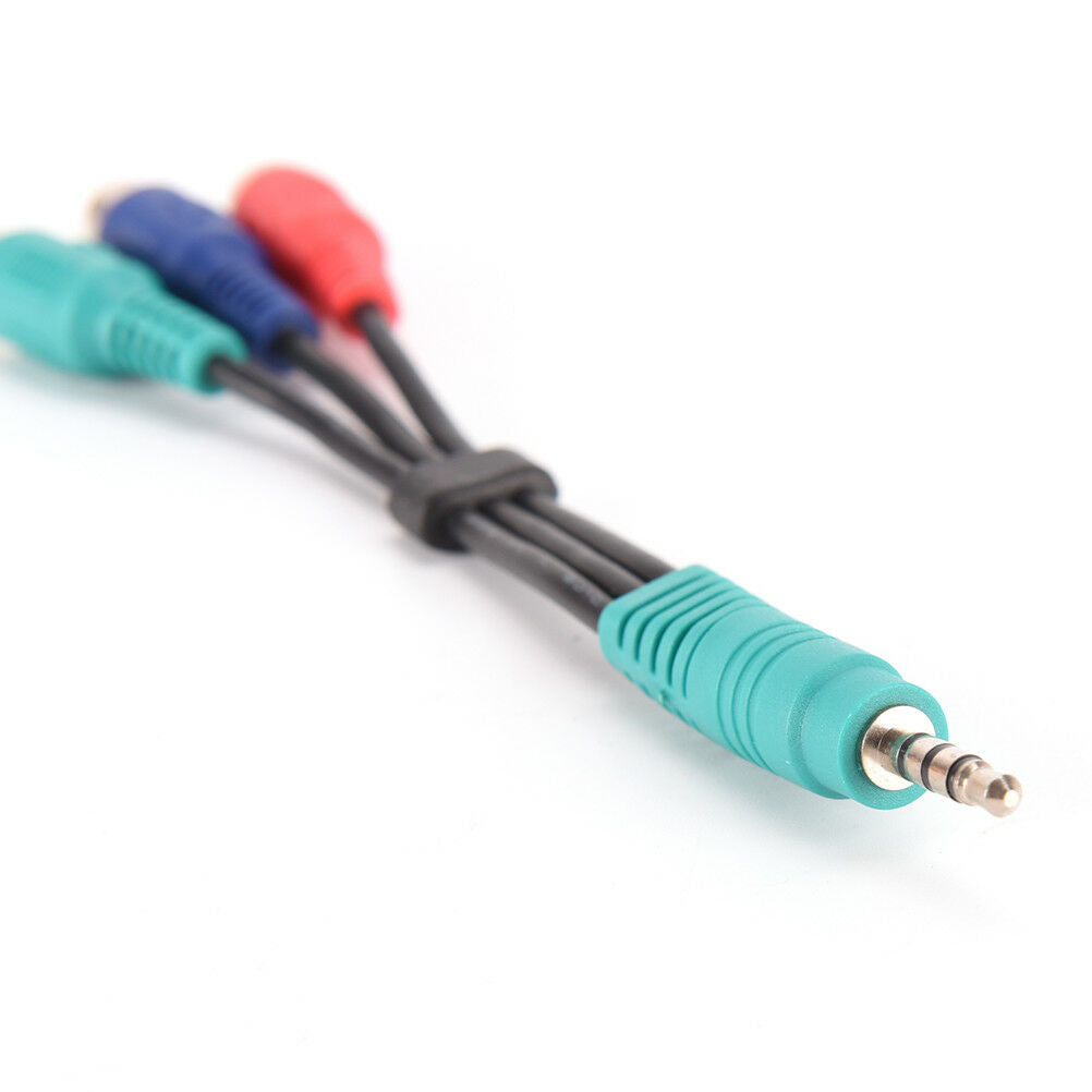 3.5mm Mini AV Male To 3RCA Female Audio Video Cable Stereo Jack Adapter Cord  Tt