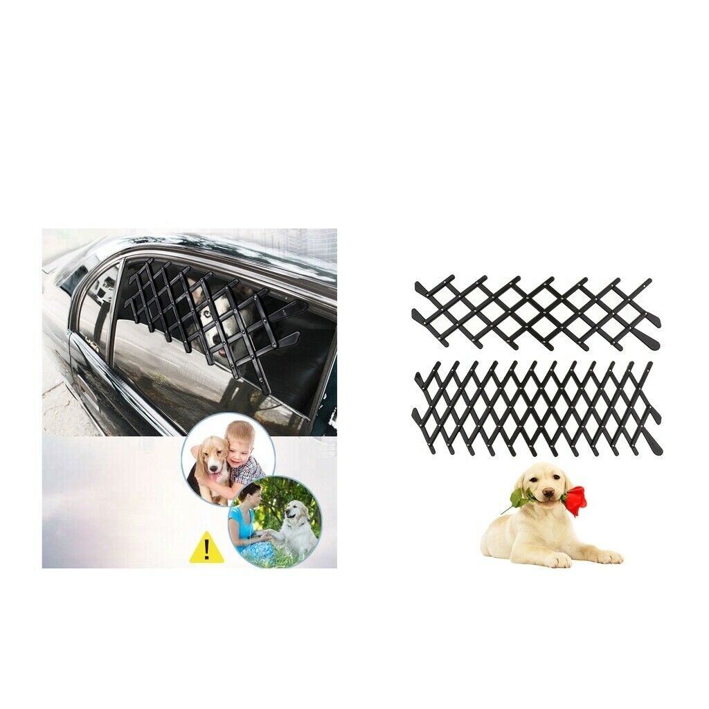 2 Pcs Pet Dog Cat Car Window Vent Security Lattice Safety Telescopic Fence