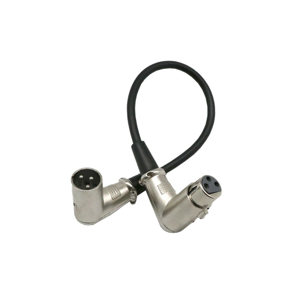 2pc 3Pin XLR 90 Degree Female to Male Cable Cord for Micophone Loudspeaker