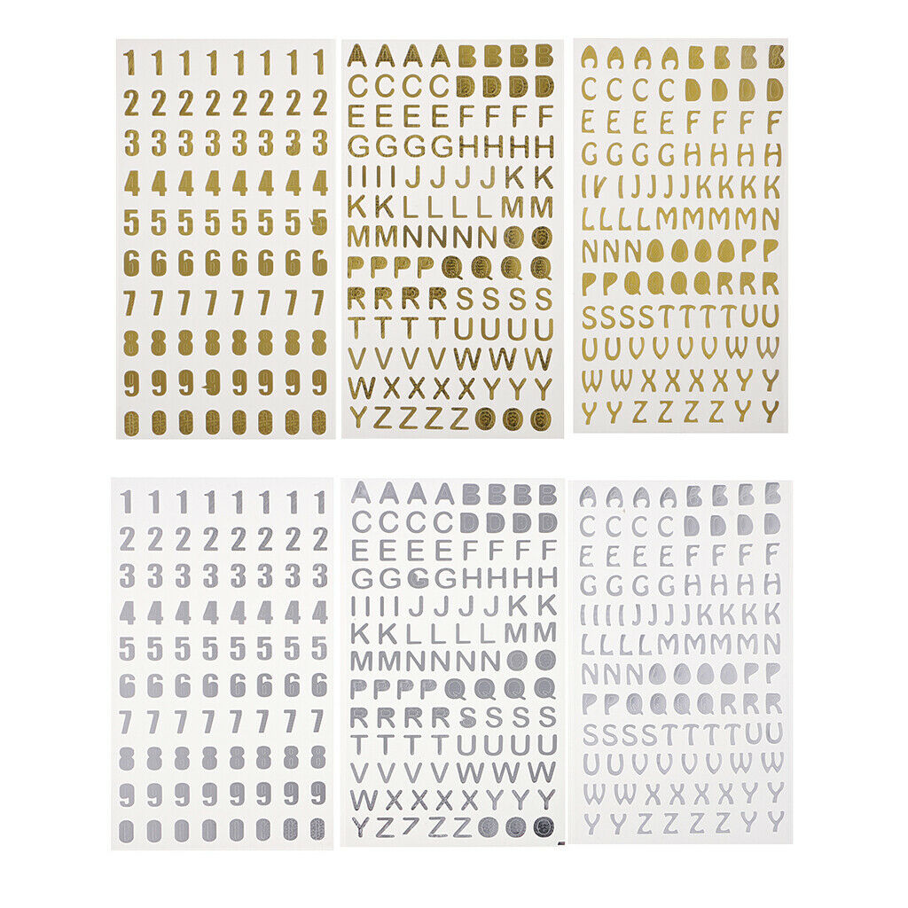 6 Pcs Alphabet Numbers Letters Stickers Label Craft Self Adhesive Peel Off
