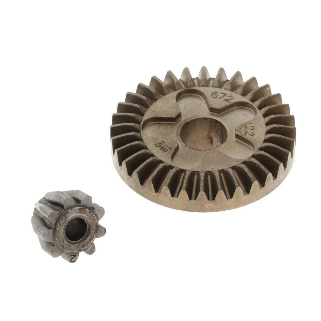 2 Pieces Steel Carbon Brush Spiral Gear Set for BOSCH GWS6-100 Motor Tools