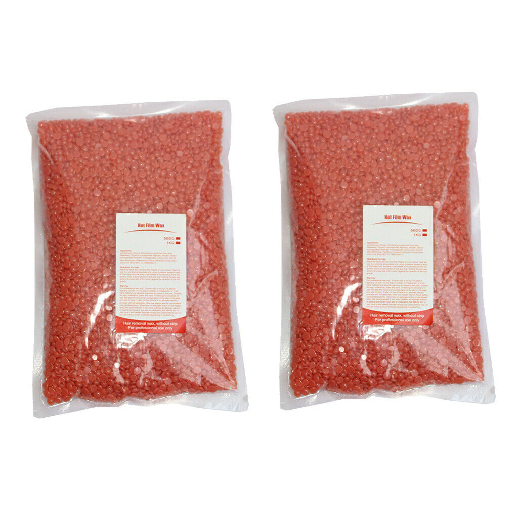 1KG Hard Wax Bean Hair Removal Bikini Depilatory No Strip Pellet Strawberry
