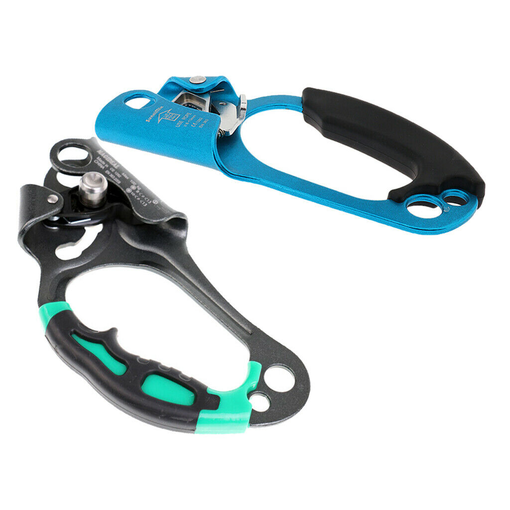 2pcs Tree Rock Climbing Left Right Hand Ascender Riser 8-13mm Rope Clamp Set