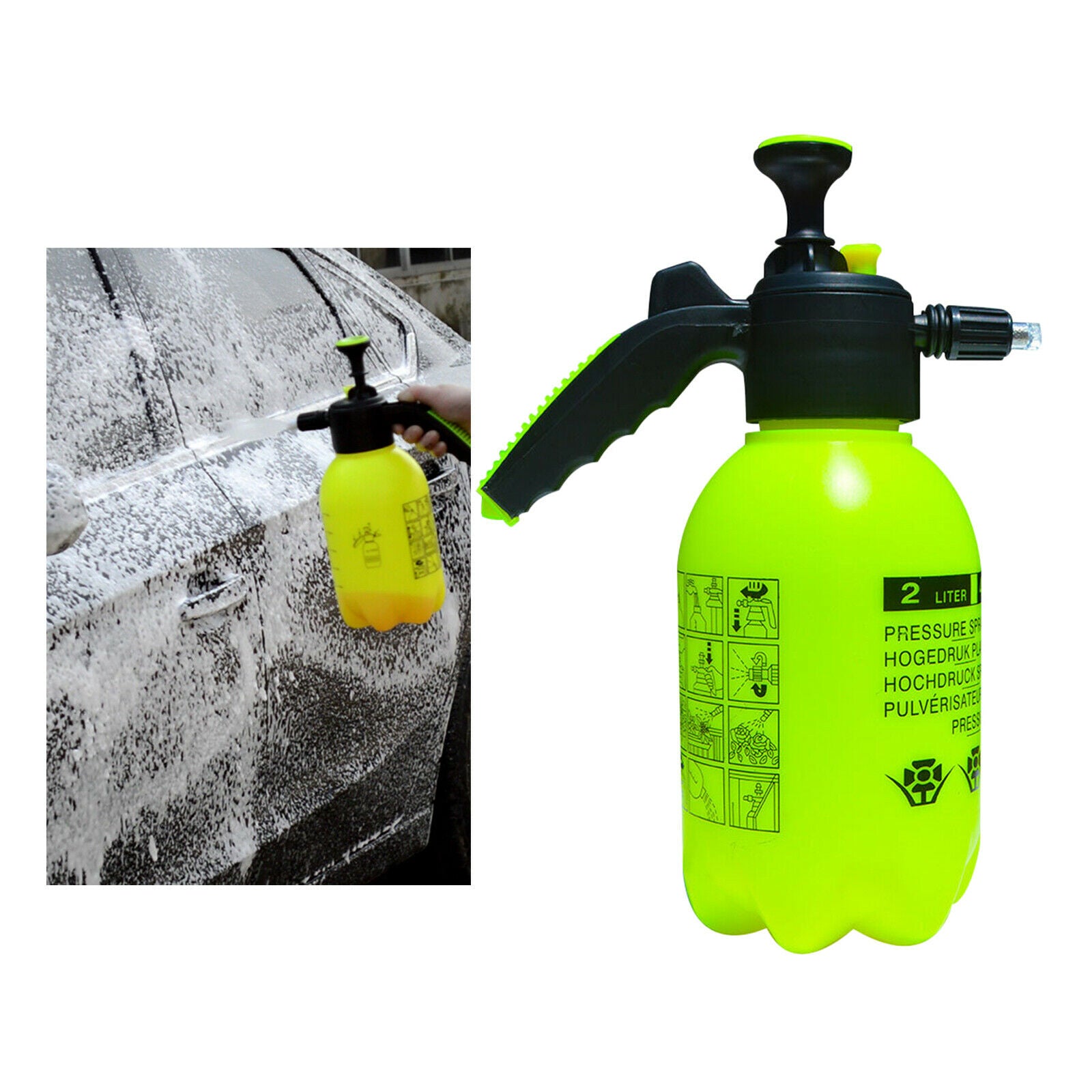 Handheld Foam Sprayer with Safety Valve for Car Wash Lawn Yard Table Mirrors