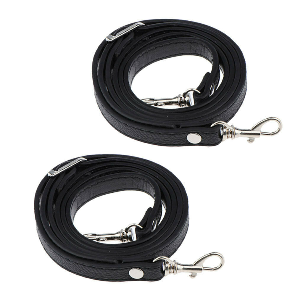 2pcs Adjustable Leather Shoulder Bag Strap Belt Replacement Lobster Clasp