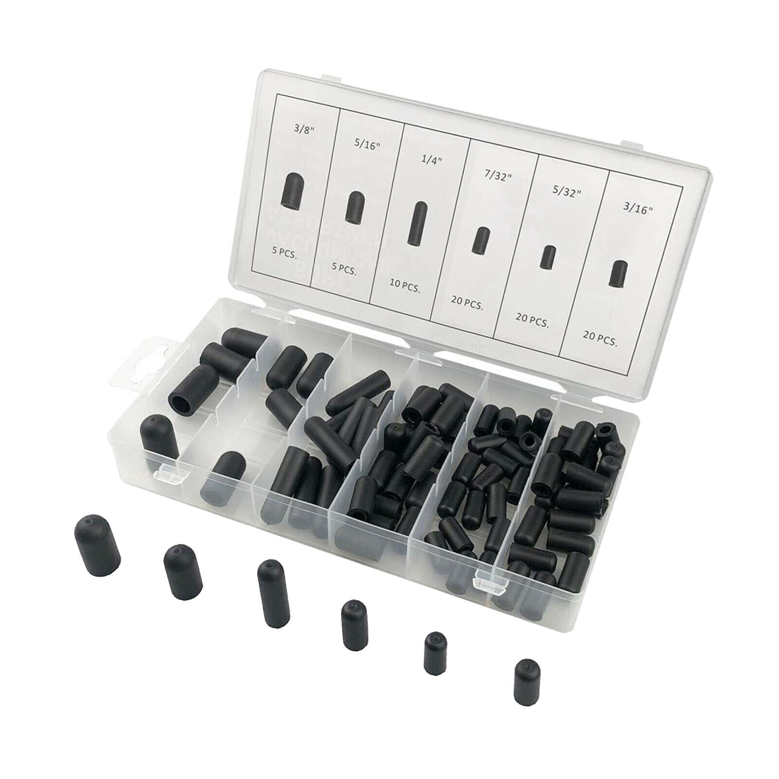 80Pcs Vacuum   Assortment Set 5/32" to 3/8" for Carburetor Accessory 20x11x3cm