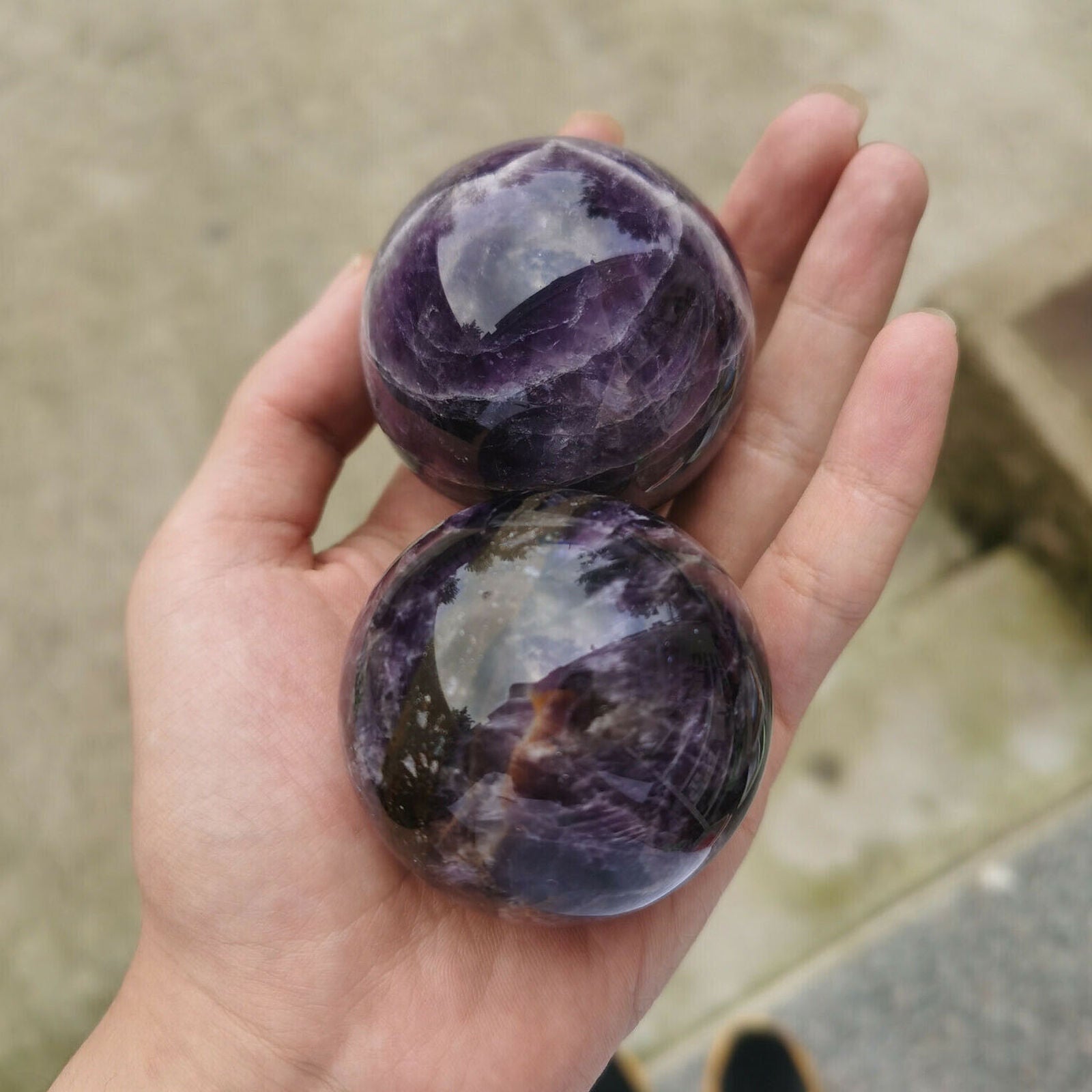 1pc Natural dreamy amethyst ball 45mm quartz crystal sphere reiki healing