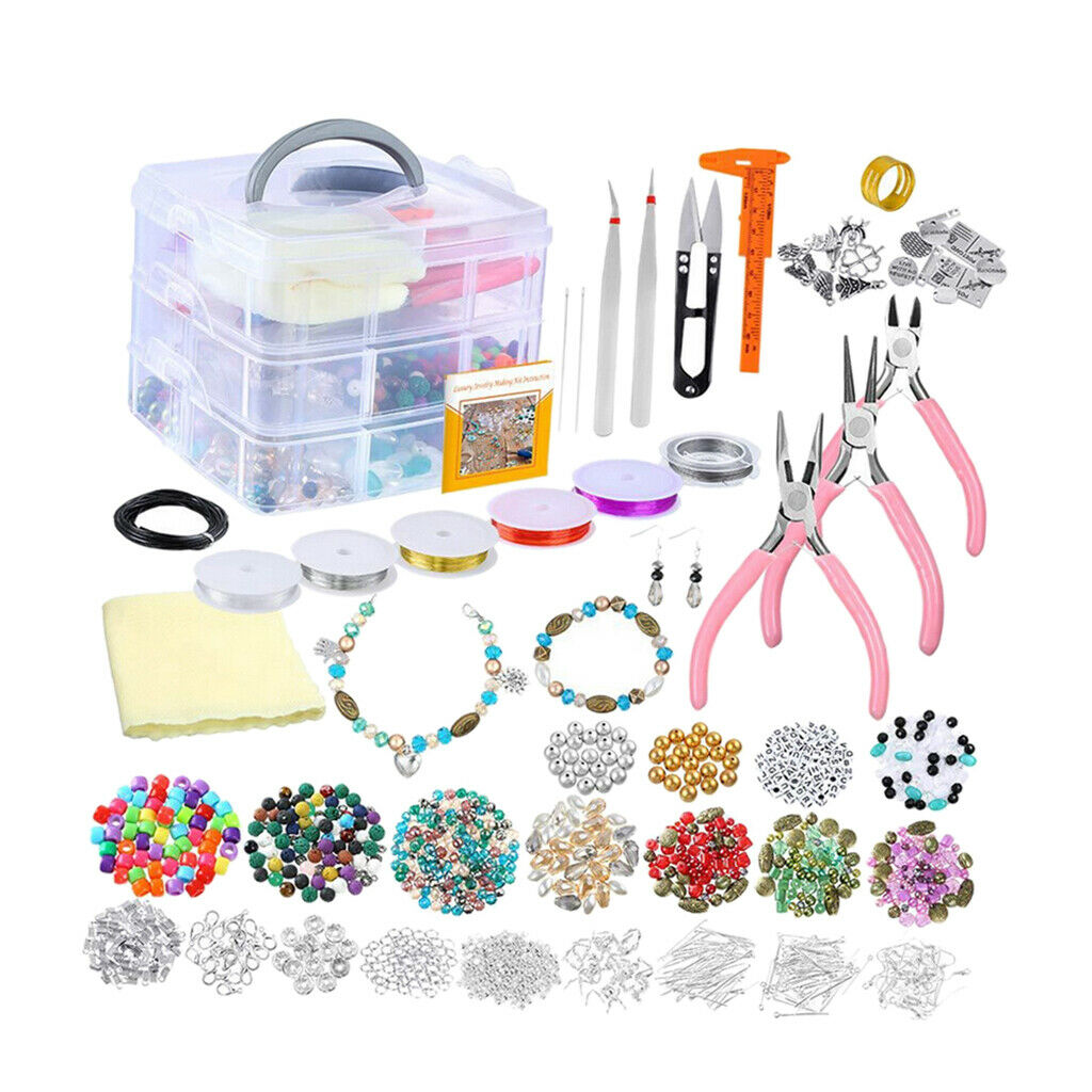 Jewelry Making Kit- DIY Beading Arts Crafts Kit for Beginners, Adults - Includes