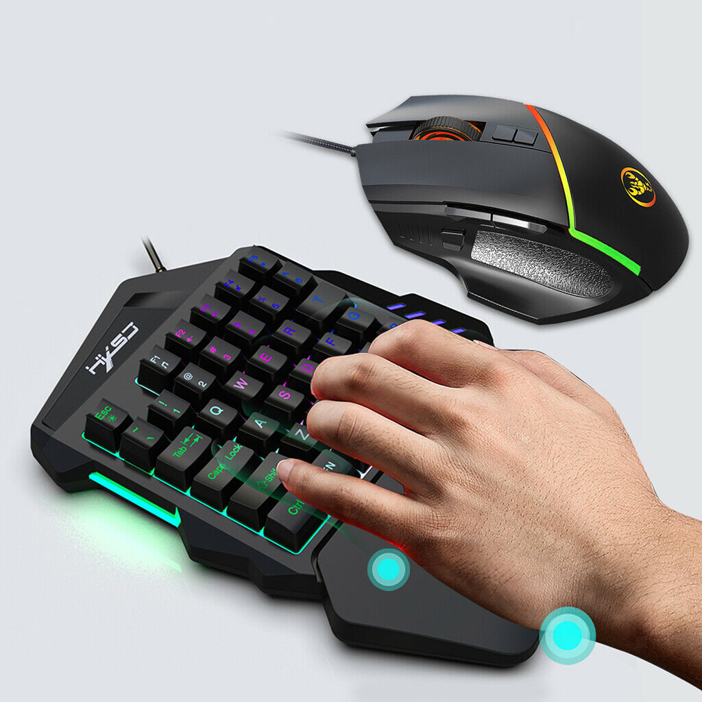 Wired Gaming 35 Keys Keyboard & Mouse Keypad with USB Adapter Converter