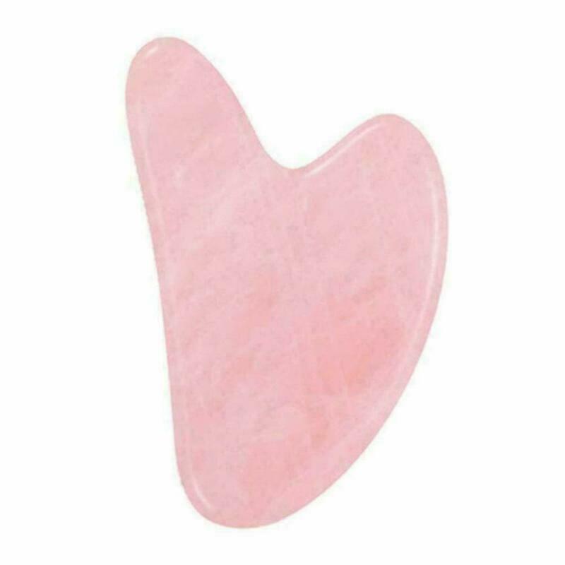 Natural Pink Jade Gua Sha Board Rose Quartz Facial GuaSha Massage Tools US