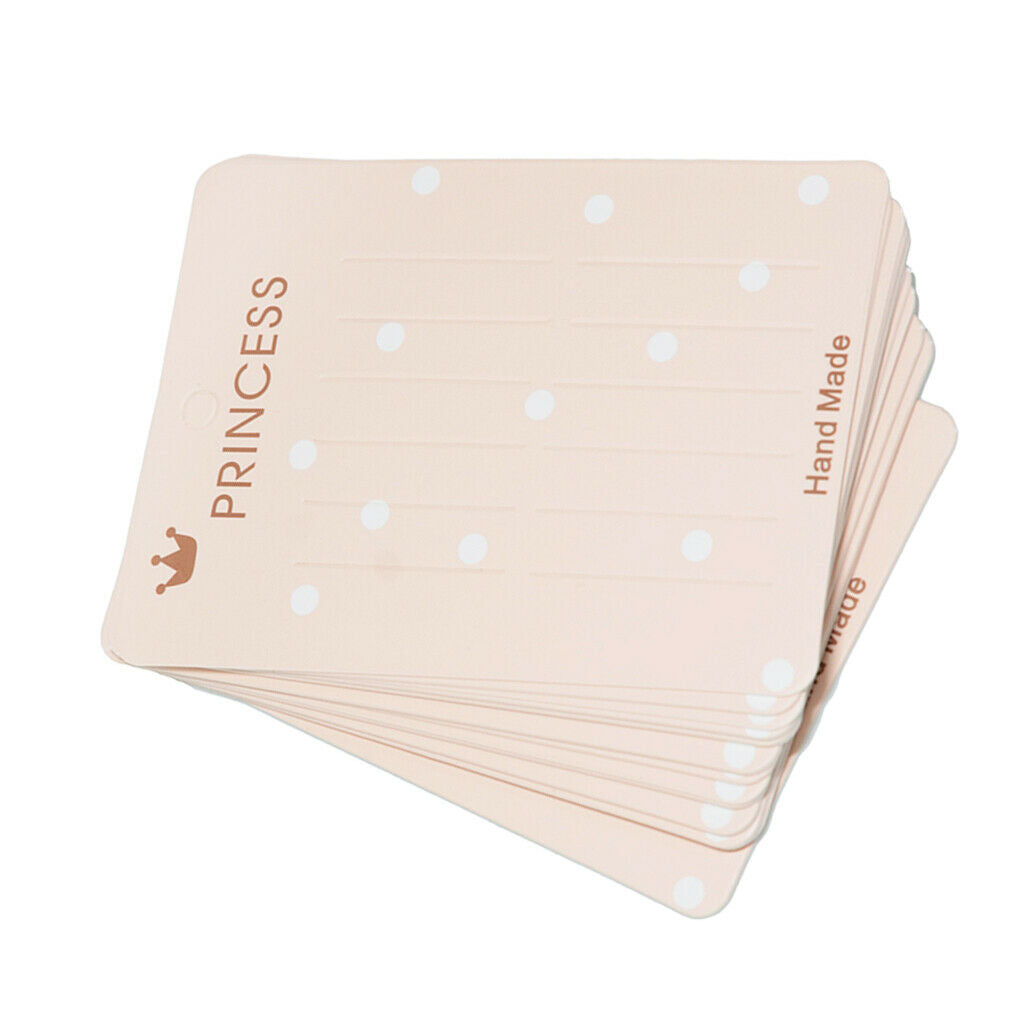 40 Pieces Jewelry Display Paper Cardboard Hair Clip Accessory Card Pink dots