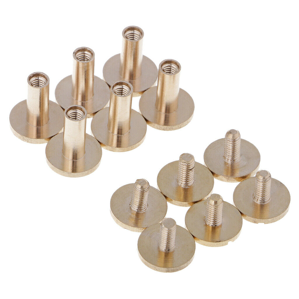 Pack of 12 DIY Solid Brass Nail Rivet Stud Button Durable Alloy Round Buttons