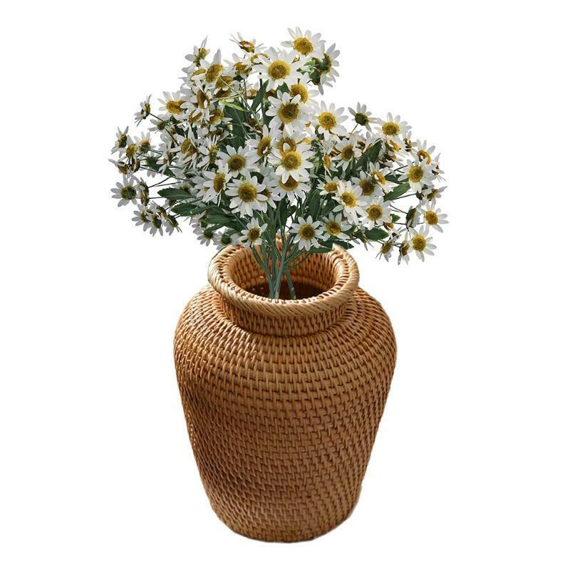 Autumn Rattan Woven Vase Art Vase Fashion Tabletop Decoration Plants Flower Pot
