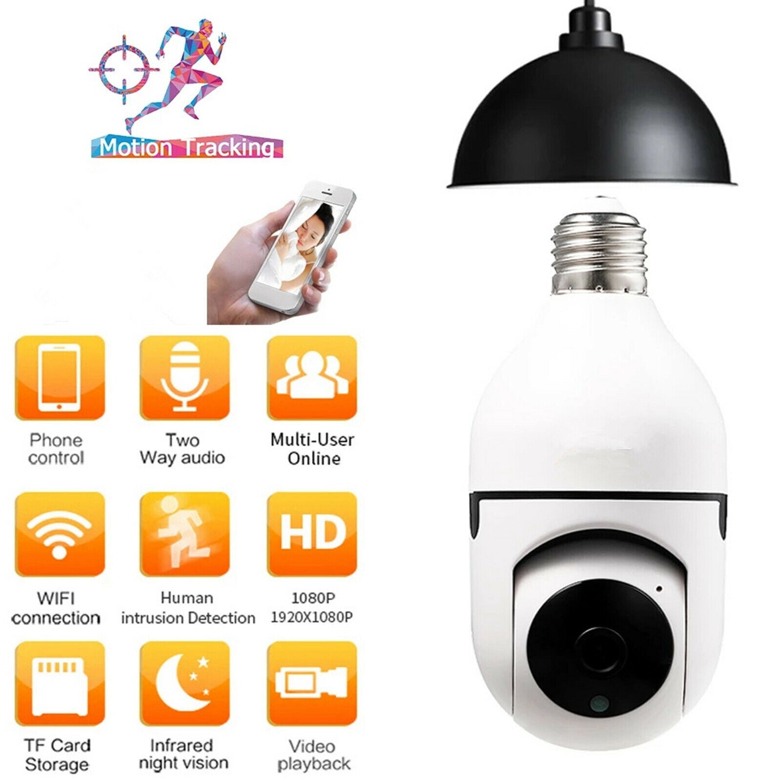 WiFi Camera 1080P HD IP Security Camera Wireless Motion Tracker Baby Monitor