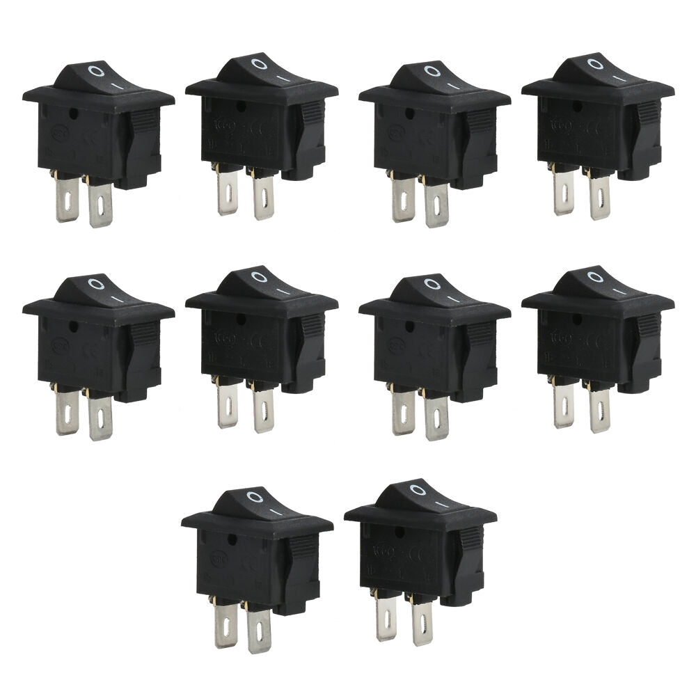10Pcs ON/OFF Rocker Toggle Switch Tool Set 2 Pin 12V Car Boat Round Dot Light