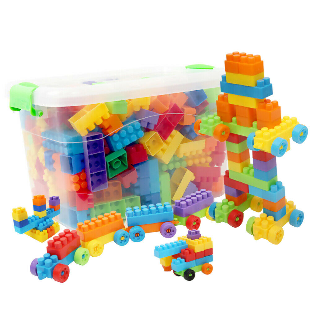 180 Pieces   Blocks, Colorful Plastic Puzzle Construction Playset,