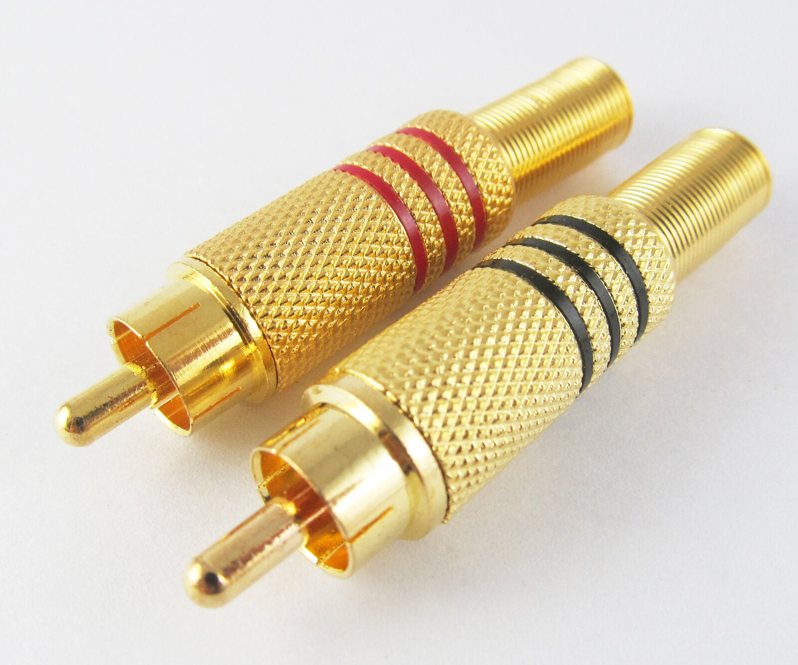 10pcs Phono RCA Male Plug Audio Video Solder Connector W/Metal Spring Tail