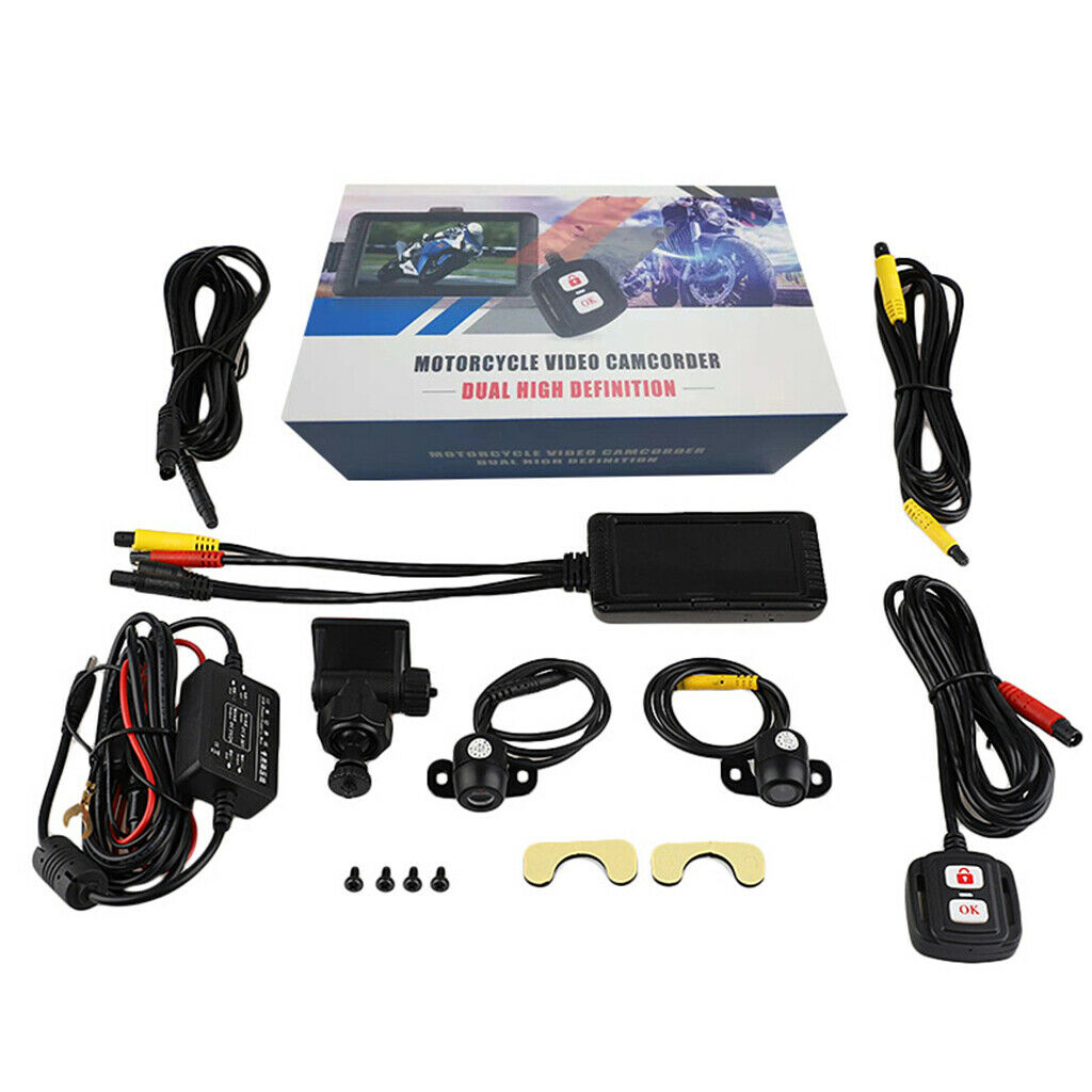 New 2'' Front Motorcycle Video DVR Hd Waterproof Recorder CCD Box Black