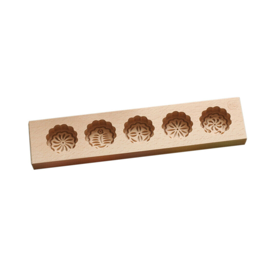 4 in 1 flower shape wood round moon cake pan mold mooncake decoration # 1