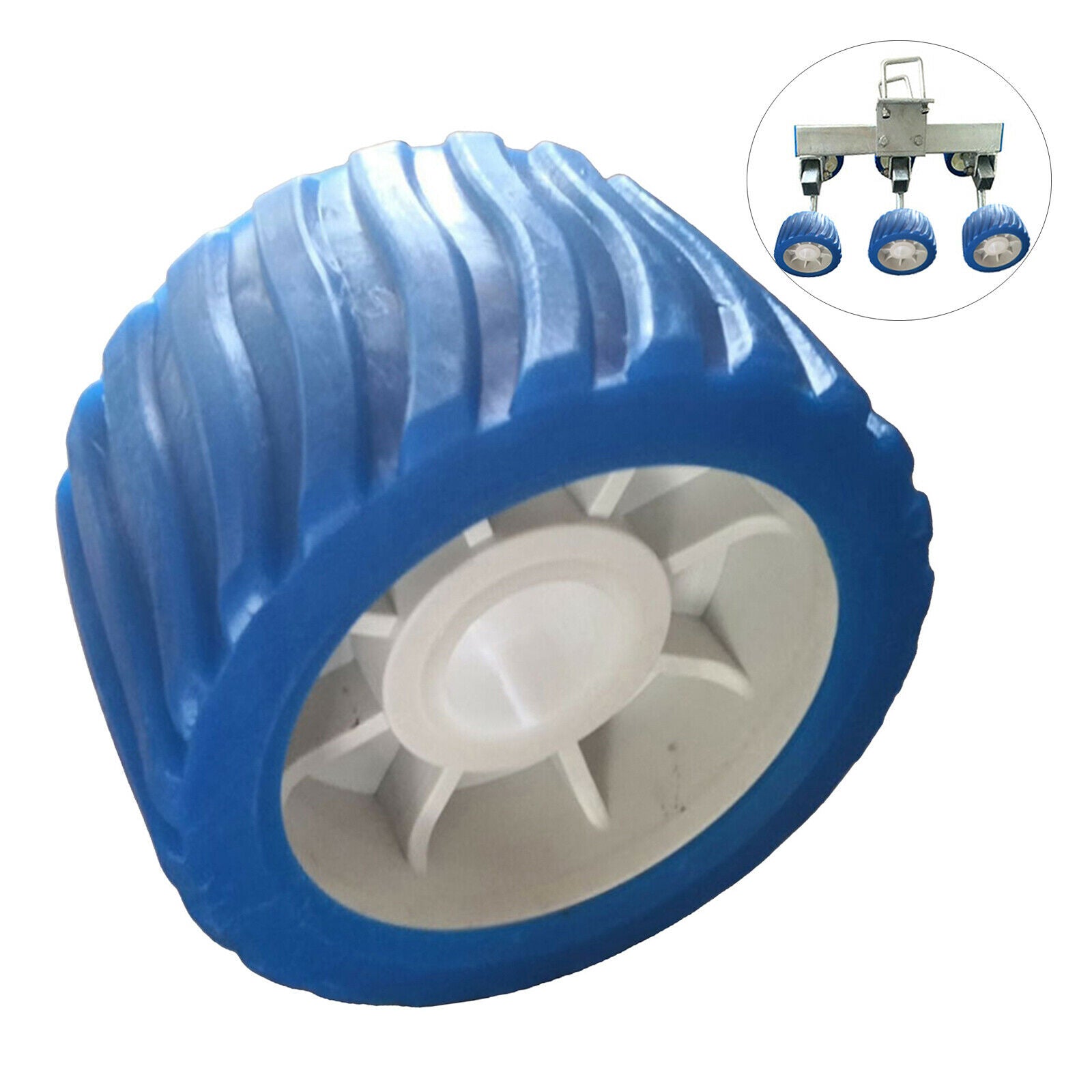 Heavy-Duty Boat Roller Boat Ribbed Wobble Roller Replacement 110x75x19mm