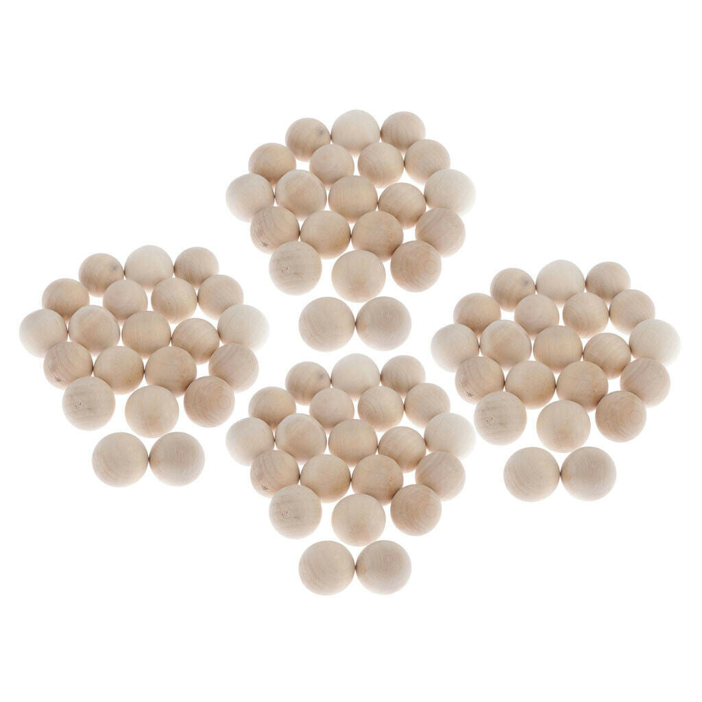 40x Wooden Hardwood Balls 1.2inch Wood Balls Beads Crafts DIY Projects
