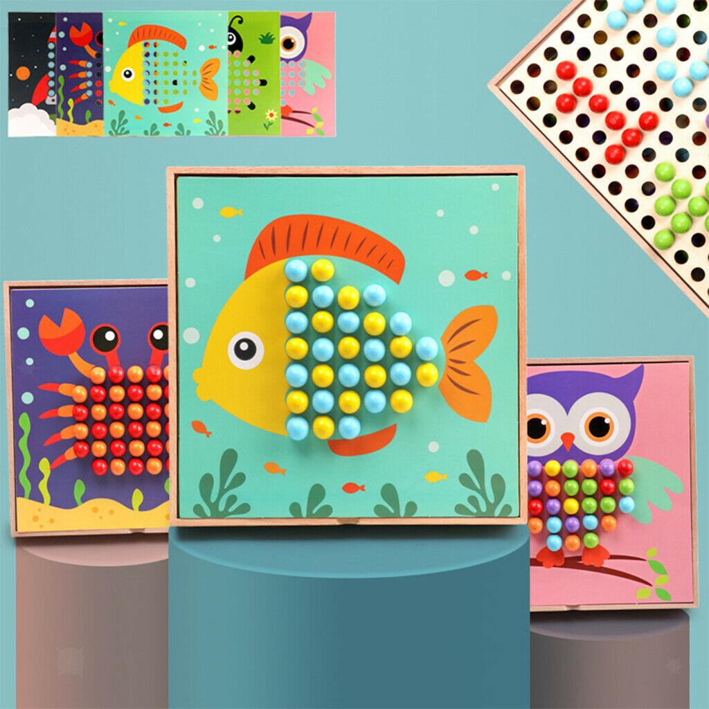 Mushroom Peg Puzzle Mosaic 184Pcs Fun Arts and Crafts for Games Toddler
