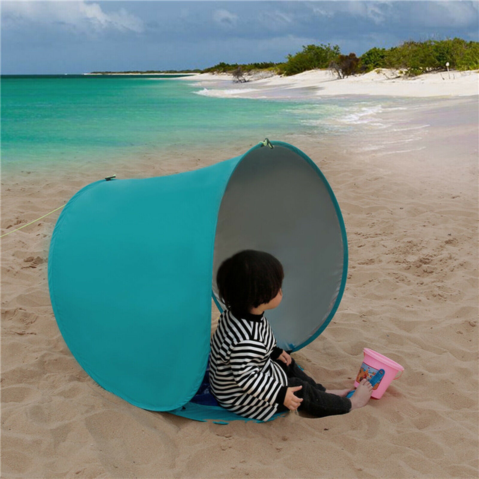 Portable Baby Beach Tent with Pool Infant Seaside Sun Shelter Yard Sunshade