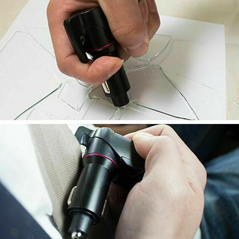 3 In 1 Car Truck USB Emergency Tool Window Braker Seat Belt Cutter USB Chager 1x