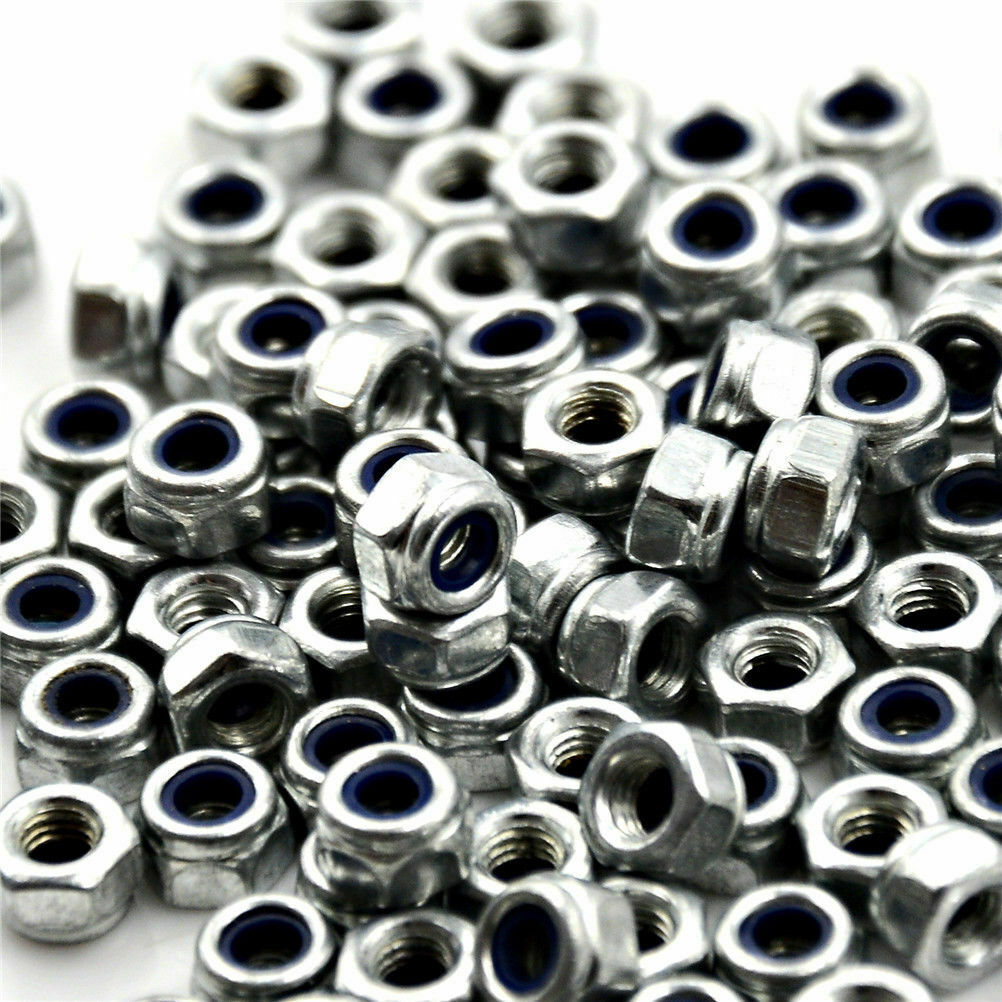 100pcs M3 x 0.5mm Stainless Steel Nylock Nylon Insert Hex Self-locking Nuts TEUS
