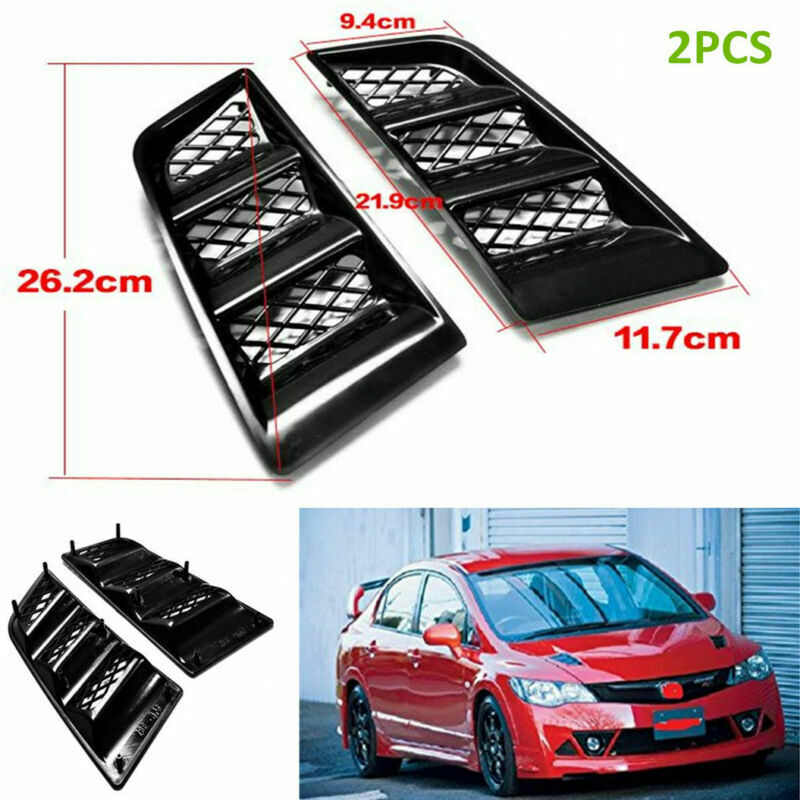 2x New RR Type Auto Hood Vent Scoop Bonnet Air Vent Air Flow Vent Duct Universal