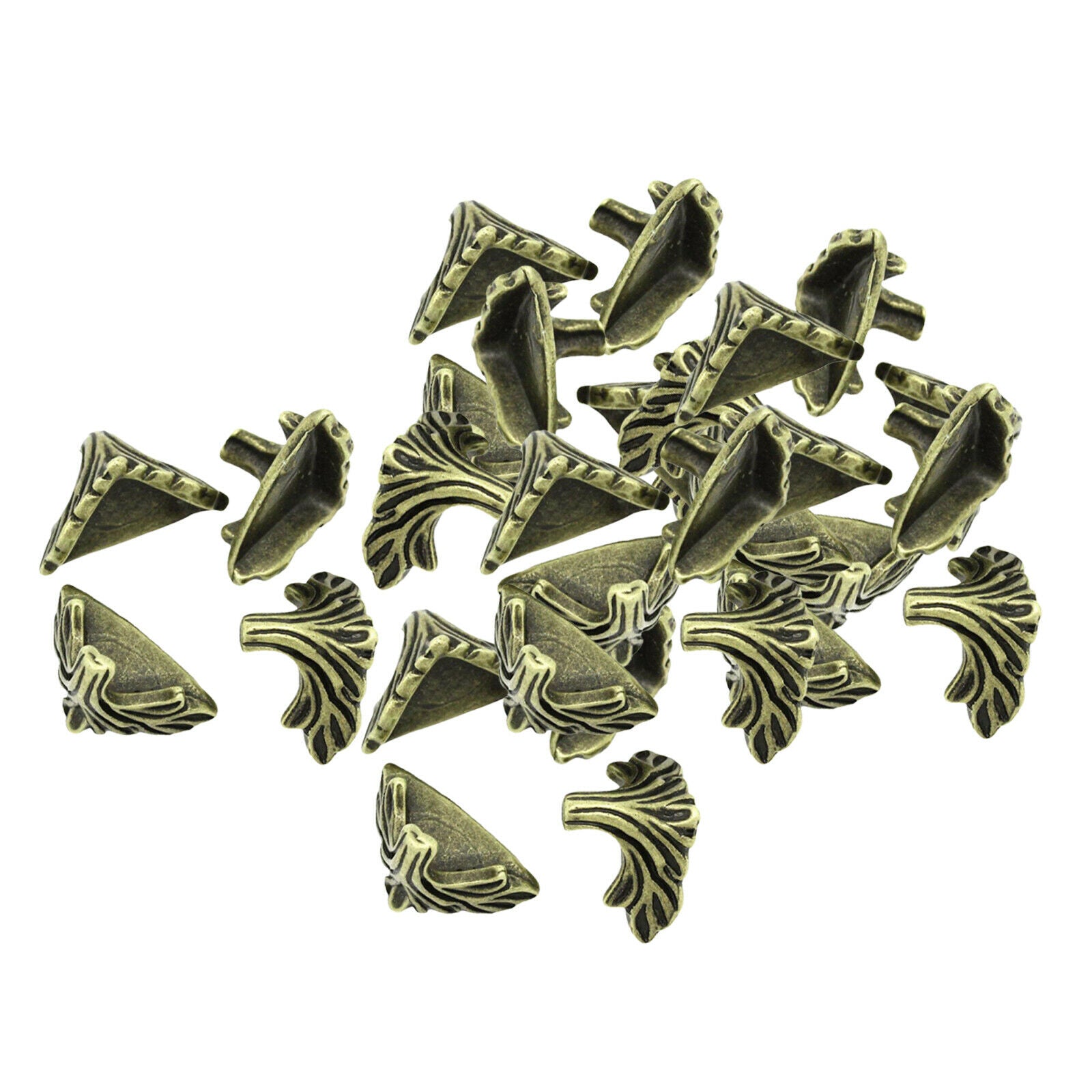 30x Durable Decorative Bronze Metal Cabinet Box Edge Corner Guards Trinket