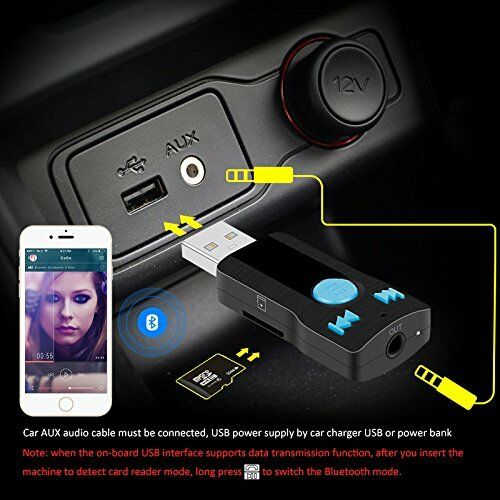 3in1 USB Bluetooth Receiver Adapter 3.5mm Stereo Audio Receiver&Adapter Speakers