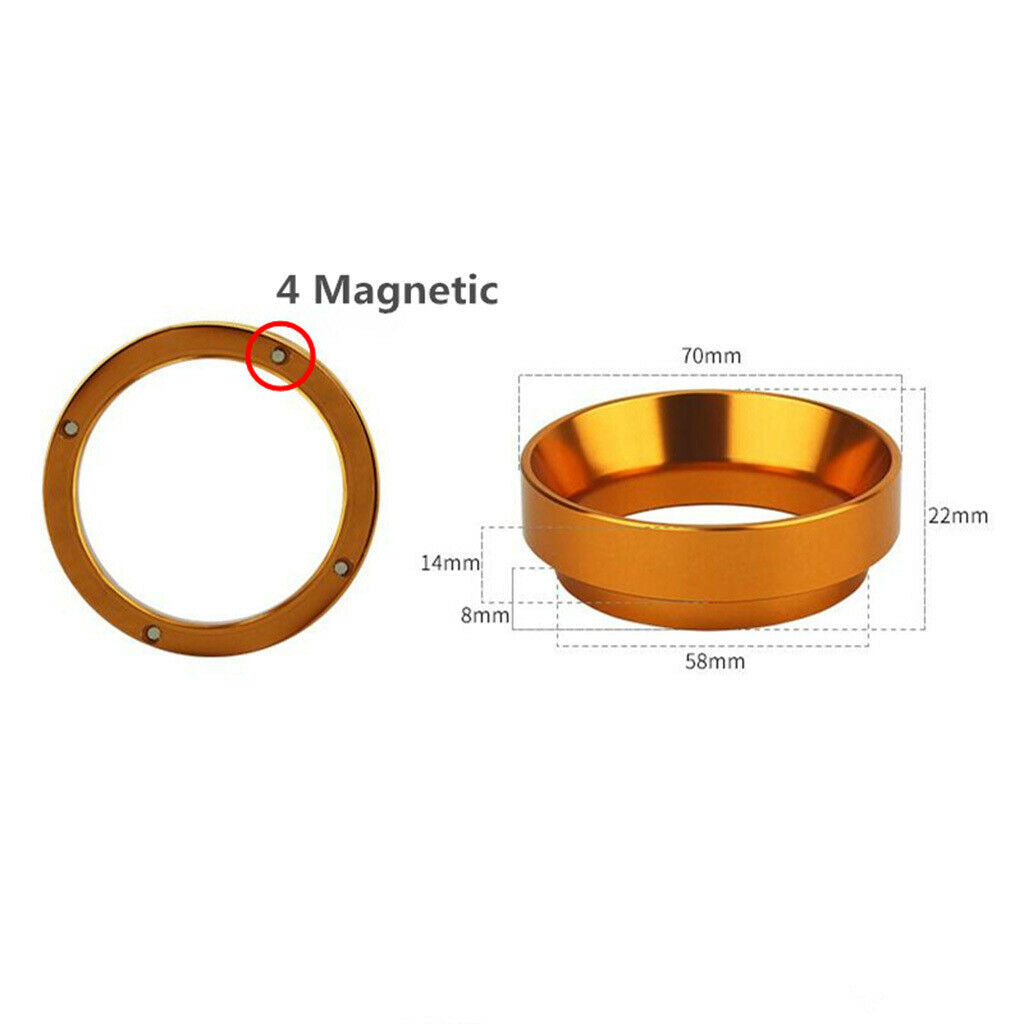 Magnetic Aluminum Coffee Dosage   58mm Portafilter Dosing Funnel ~ Black
