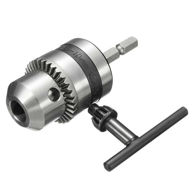 Electric Drill Chuck 1.5-10MM Thread 3/8-24UNF 1/4 Square Head Adapter Tool